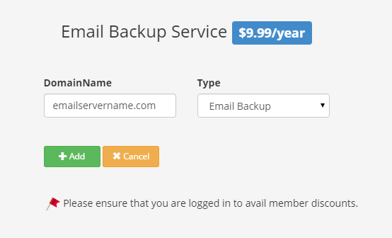 Email Backup Sign up